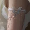 Lace Butterfly Gradient Fringe Arm Cuff, Niche Ins Style Multi-use Leg Chain Exquisite Body Jewelry