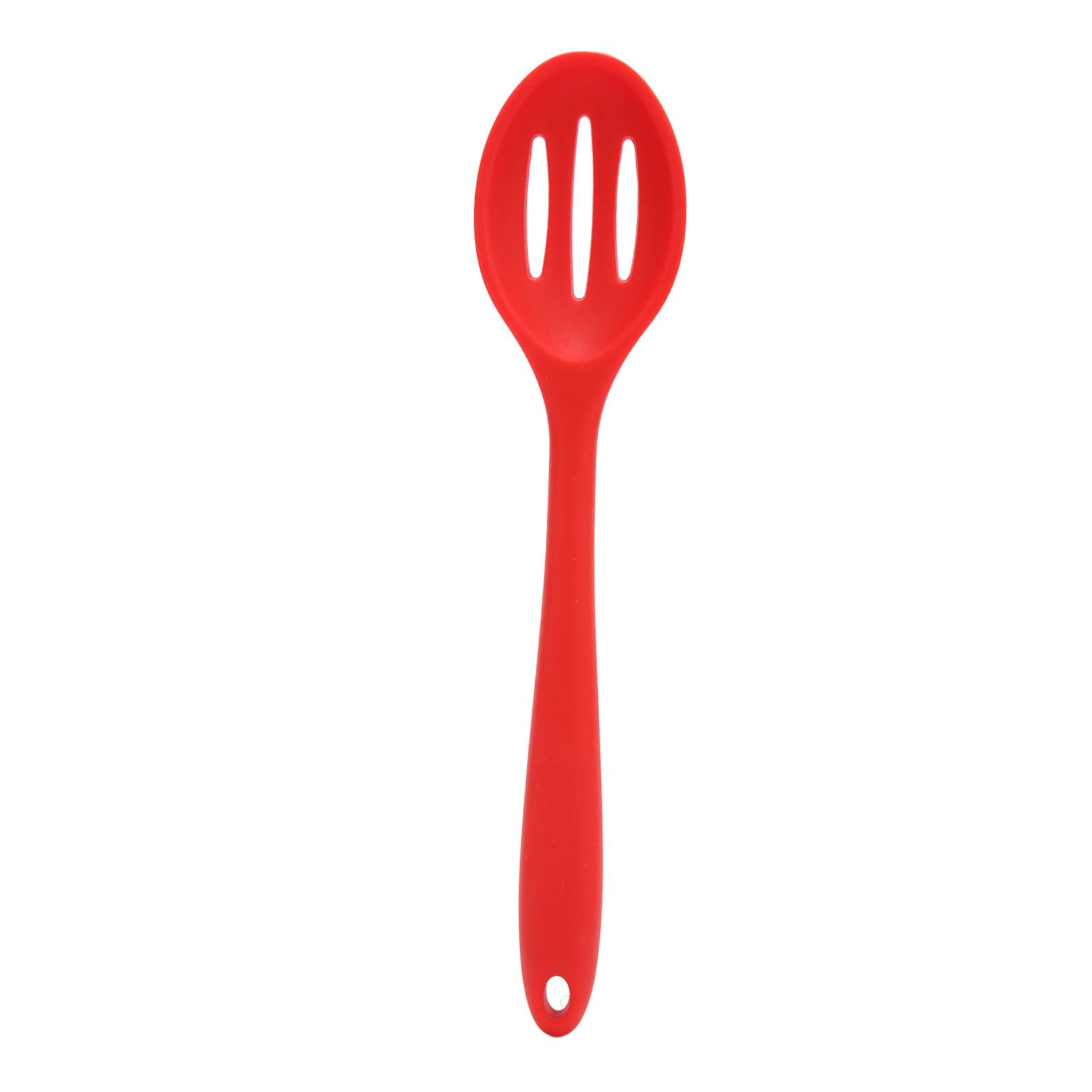 

3Pcs Silicone Cooking Spoon Easy to Clean Scratch Resistant Space Saving Kitchen Salad Spoon for L(for 6.5-9kg) красный