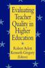 The Evaluating Teacher Quality In Higher Education Book