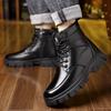 The First Layer of Cowhide Winter New Men's Cotton Shoes Genuine Leather Wool Warm High-top Martin Boots Men's Outdoor Leather Boots