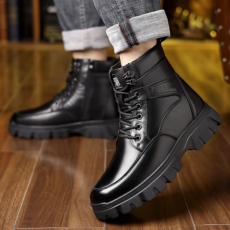 The First Layer of Cowhide Winter New Men's Cotton Shoes Genuine Leather Wool Warm High-top Martin Boots Men's Outdoor Leather Boots