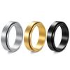 Men's Smooth Titanium Steel Electroplated Spinning Stress Relief Ring Standard US Size