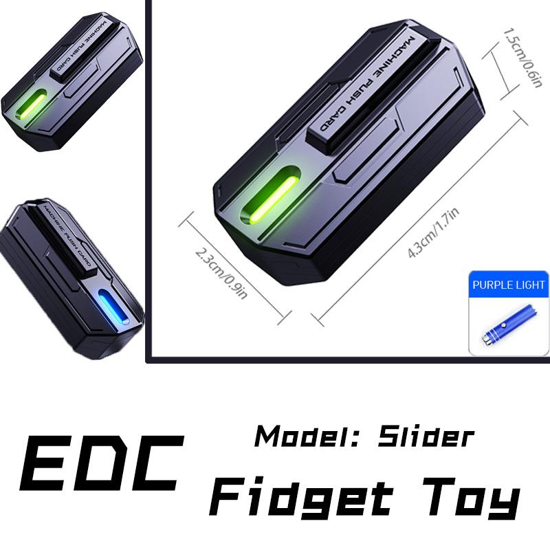 Edc Luminous Slider Fingertip Fidget Toy Metal Fingertip Spinner Relieve Anxiety And Stress Adhd Tool Mechanical Card Adult Gift