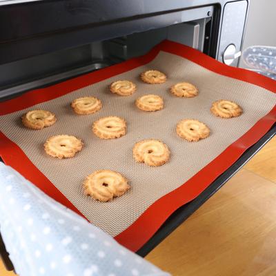 0,4 mm Silikon Backmatte mit Glasfaser Antihaft Ofenauskleidung Hitzebeständige Wiederverwendbare Unterlage zum Backen von Keksen Gebäck Spülmaschinenfest Küchenwerkzeug