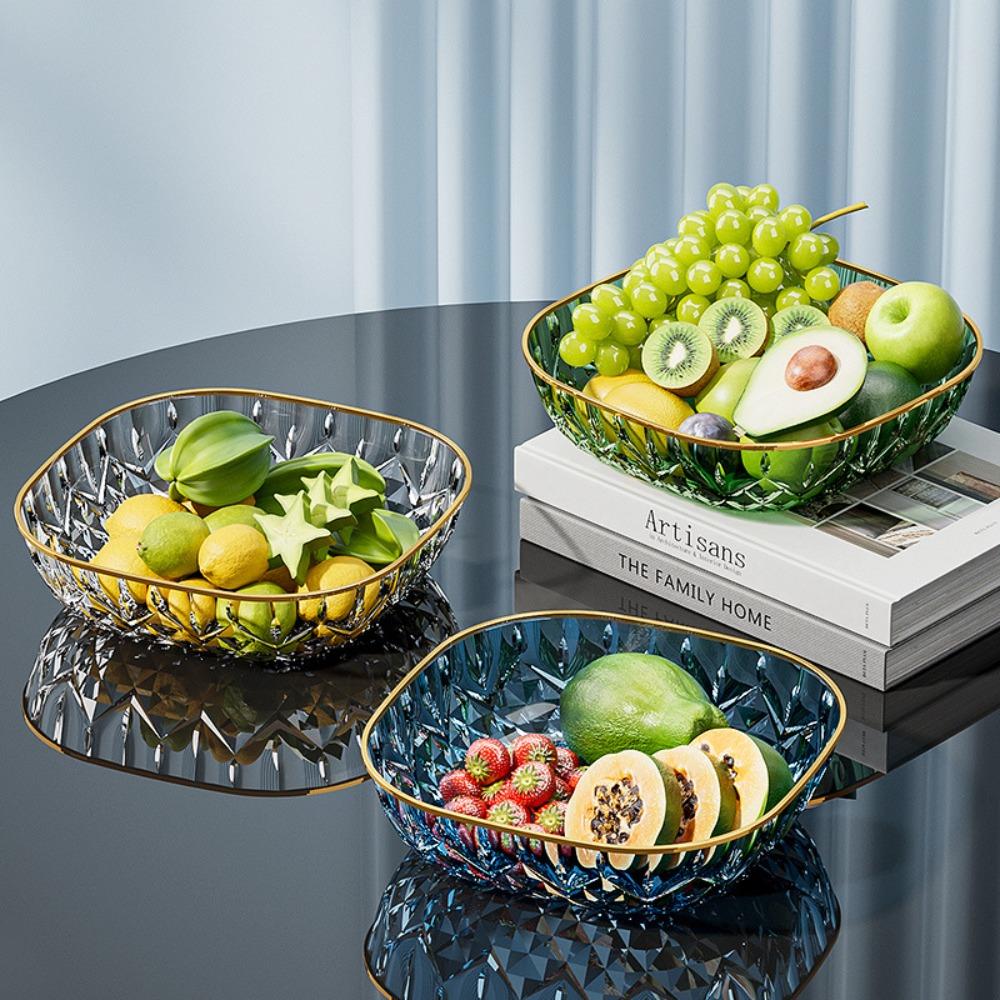 5PCS Square Snack Plate Transparent Dining Table Waste Dish Kitchen Tableware Appetizer Plate Party