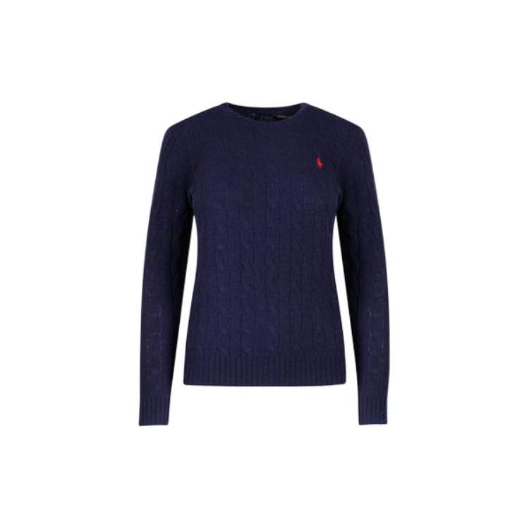 Polo Ralph Lauren однотонный свитер с круглым вырезом и длинными рукавами из шерсти женский свитер синий 211875831-007 XS 12113₽