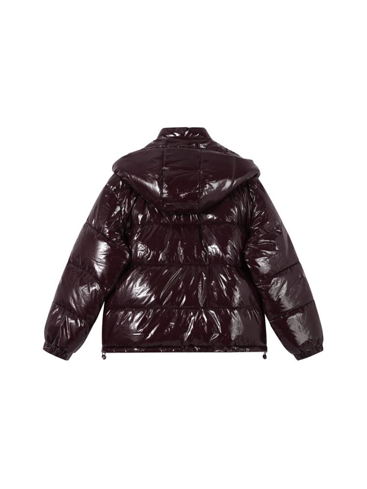 Damen Kurze Helle Gesicht Abnehmbare Mütze Daunenjacke Damen Warme, Schlichte und Modische Winterjacke 2025