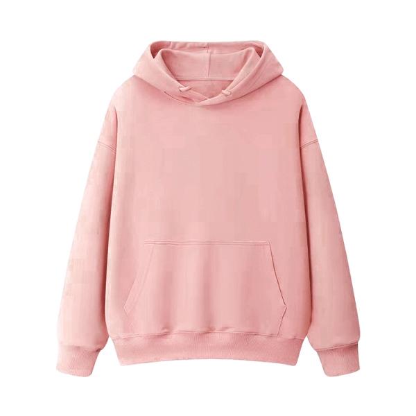 Fleece-Lined Thickened Hua Cotton Drop-Shoulder Hoodie - 2023 Autumn/Winter Solid Color Loose Hooded Sweatshirt with High Neck