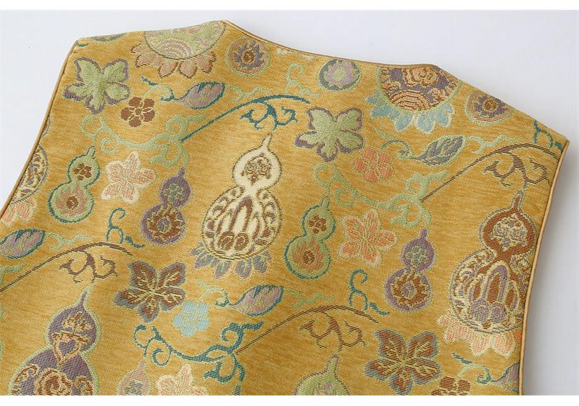 Plus Size Women's Zen Jacquard Cardigan Vest - Spring 2026 Chinese Style