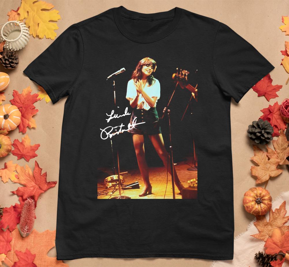 Signature Retro Live Concert Linda Ronstadt Shirt Black Unisex S-4XL AL77 Unisex T-Shirt S