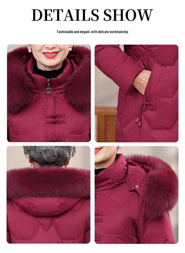 Mid-Aged & Elderly Women's Short Winter Down Jacket: Thick, Plus Size, Ideal for Mothers & Grandmothers In Their 60s and 70s