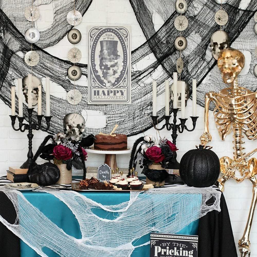 1/2pcs Halloween Gauze Cloth Decoration Black Scary Spooky Halloween Gauze Fabric Cloth Home Decor Indoor Outdoor Creepy Cloth