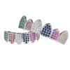 Hip Hop Body Jewelry Iced Colorful Zircon Rhodium Plated Six Tooth Brass Grills for Parties Gift
