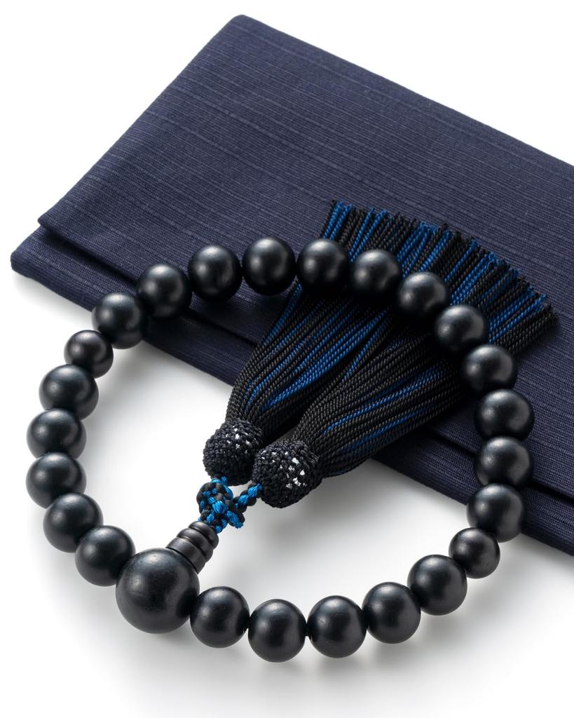 Fukushodo Men's Buddhist Prayer Beads [Supervised by Funeral Professionals, Kyoto Traditional Crafts] FuneralFuneral Informal Prayer Beads for Men,