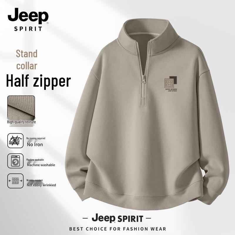 JEEP SPIRIT Men s 2026 Half-Zip Loose Fit Sweatshirt M