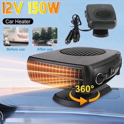 150W Car Heater 12V Electric Cooling Heating Fan Electric Heater Fan Windshield Defogging Demister Defroster Car Supplies