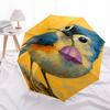 1pc Bird Flower Automatic Folding Umbrella - Compact 8-Rib Design, Durable Plastic & Iron, Daily Use Z1230052