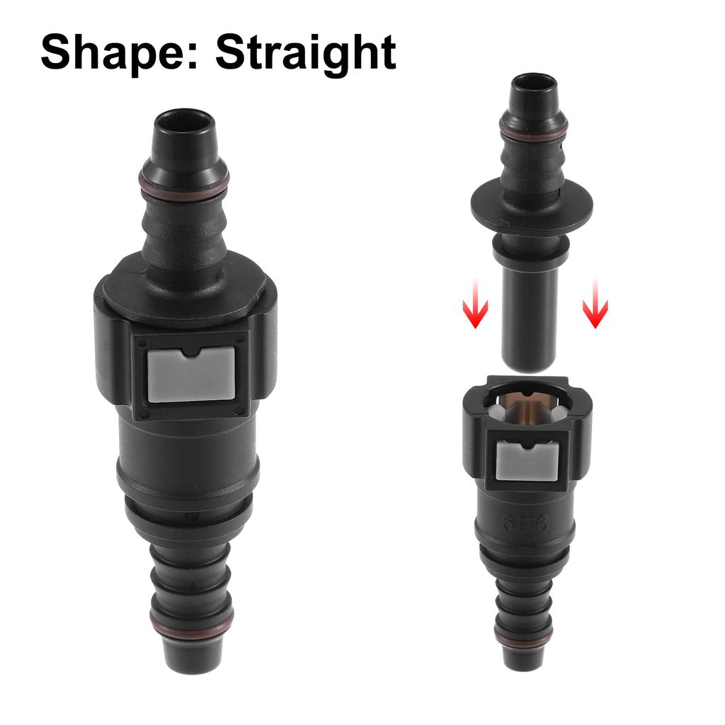 uxcell Kraftstoffleitung Schlauch Schnellverschluss Kupplung Trennen Schlauch Nylon 0,3 Zoll (9.89 mm) SAE-10,5 mm Gerade Satz von 2