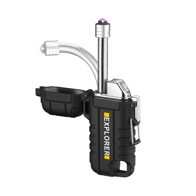 Outdoor Camping Waterproof Windproof Type-C Rechargeable Lanyard Lighter F37