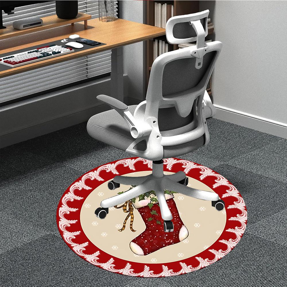 

1pc Christmas stocking Chair Carpet for Office, Soft Flannel Throw Mat, Perfect for Office,Holiday Party Decoration Choice yy251113007 80cm by 80cm
