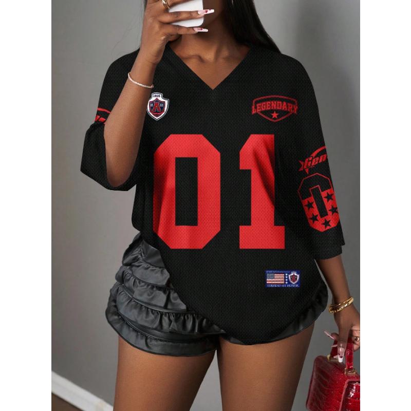 Fashion Women's V-Neck Short Sleeve 3D Casual Color Printing Casual Short Sleeve V-Neck T-Shirt