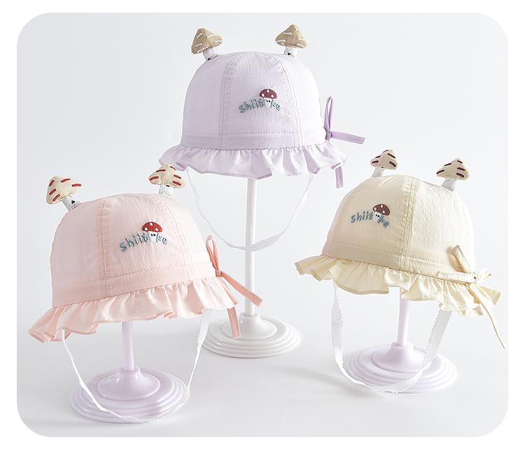 Baby and Toddler Summer Style Children's Sunshade Hat, Girl's Baby Lace Fisherman Hat, Skin Friendly Cotton