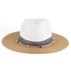 Sommer Herren und Damen Paare Strohhut UV-Schutz Strandhut Farbabstimmung flacher Rand Strohhut Sonnenhut