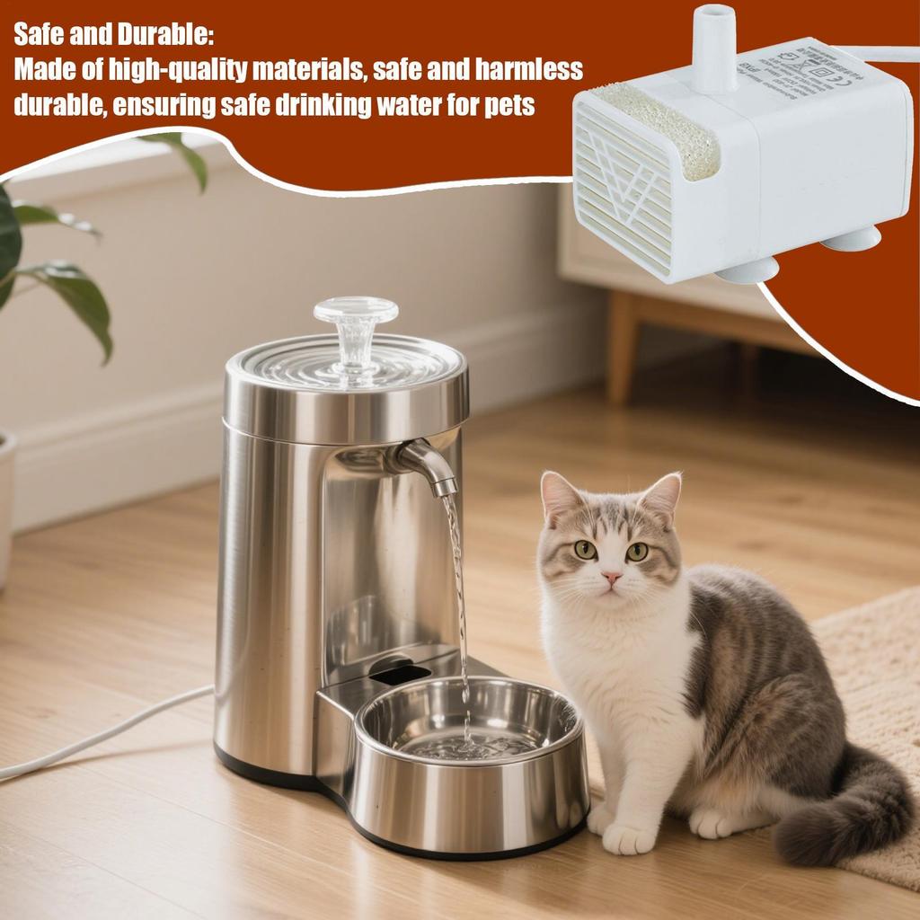 Haustierbrunnen Motor Tauchpumpe Leise USB Katzenbrunnen Leise Futterzubehör für Haustier-Trinkspender-Ersatz
