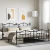 VidaXL Metal Bed Frame with Headboard-Footboard Black 193x203 Cm 353463