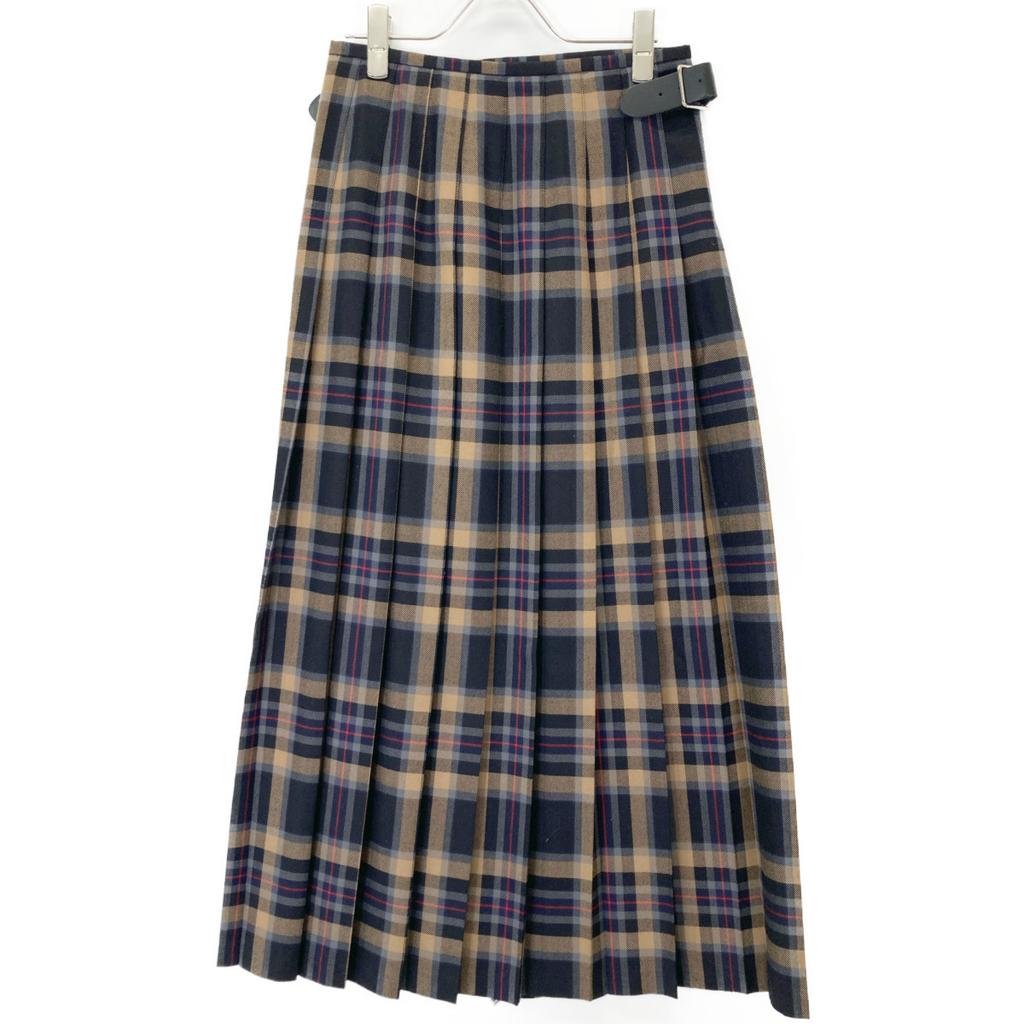 O’Neil of Dublin IR-015 Brown X Black Check Wool Wrap Skirt Skirt US8 Brown / BlackUsed