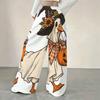 Women Plus Size Loose Straight Leg Pants Halloween Cartoon Duck Printed Full Length Casual Trousers