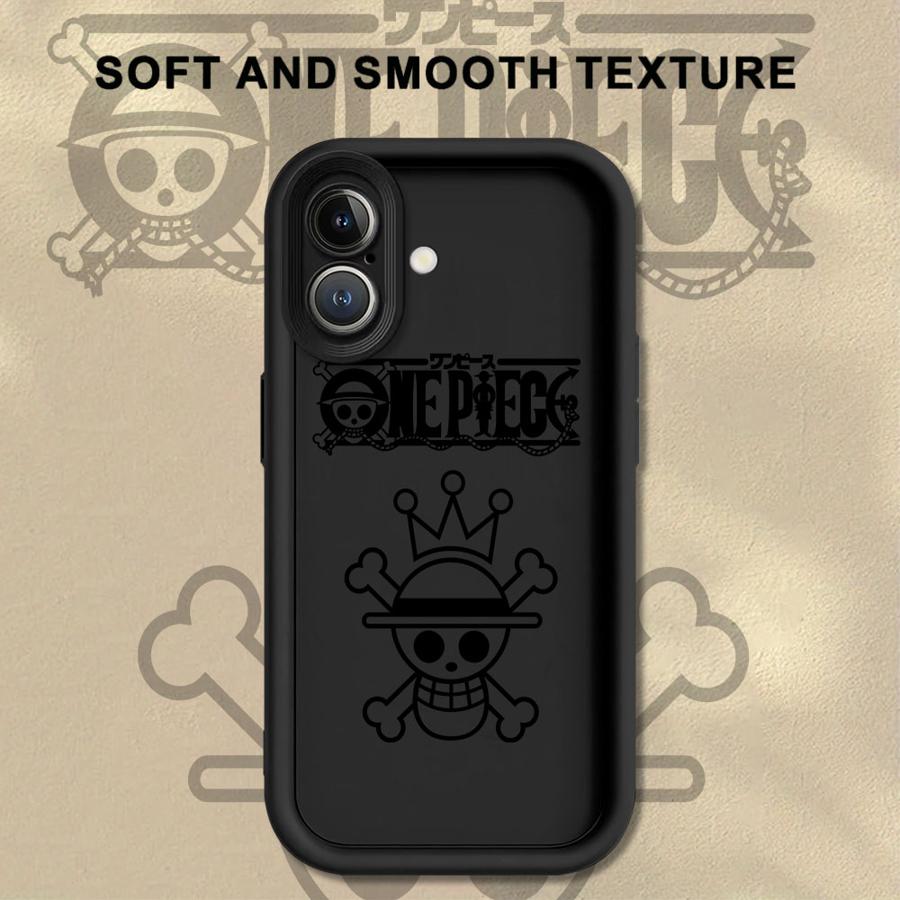 

Чехол для телефона для iPhone 17 Pro Max 13 15 Plus Air 16 12 Pro 14 11 Аниме Логотип One Piece iPhone 15 Plus