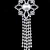 Korean Chain Heart Chain Metal Tassel Brooch For Women Men Suit Decoration Tassel Chain Metal Bead Pin Cloth Jewelry Accessories