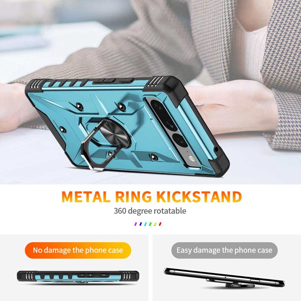Anti -Drop Portable Finger Ring Fitted Case For Google Pixel 7 Pro Pixel7 Anti -Dust Stand Cell Phone Cover