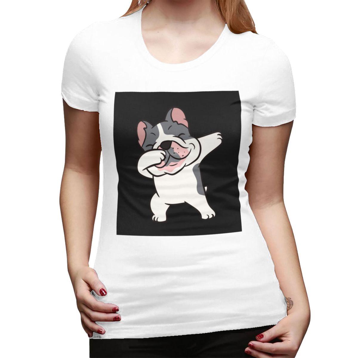 French Bulldog Owner Cute Dabbing French Bulldog TShirt for Women ONeck Streetwear T Shirts Womens Short Sleeve Clothes Tops S