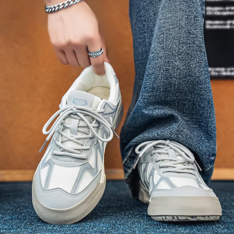 Herren Casual Board Schuhe, Modische und Atmungsaktive Sport- und Freizeitschuhe, Rutschfeste und Abriebfeste Schuhe mit Mesh-Obermaterial