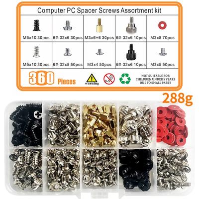 228/280/300/332/360PZ M3 Computer Dorato Riser Scheda Madre Argento Viti Set Rondelle Rosse Viti di Sicurezza
