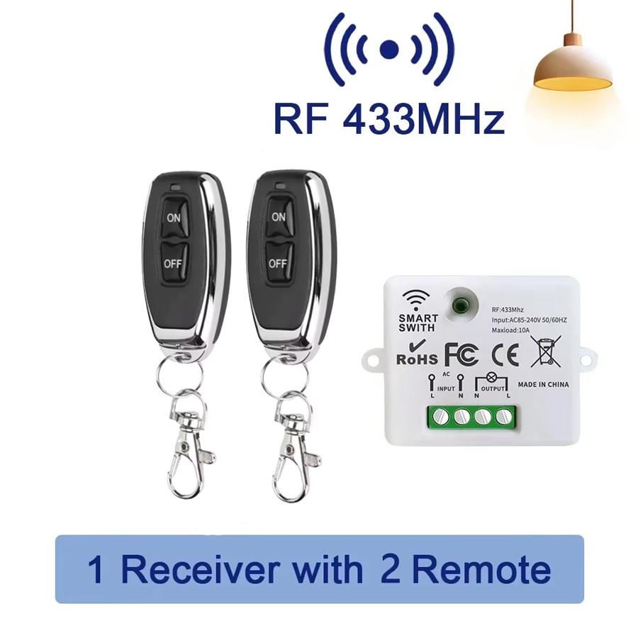 RF 433Mhz Universeller Drahtloser Fernbedienungsschalter 110V 220V 10A Relais Empfänger Sender Lichtschalter Für Zuhause LED Licht Lampe