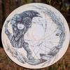 Shamanic Drum Bird Pattern Polyester Imitation Sheepskin Vintage Round Instrument Drum 25cm
