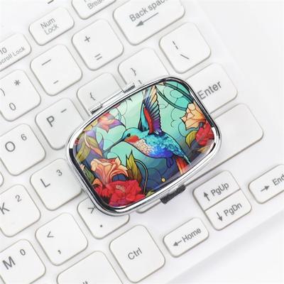 Lovely Colored Metal Travel Cases - Small Medicine & Jewelry Organizer, Iron Cabinet Pill Holder for Home & On-the-Go Use