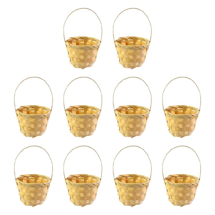 

10Pcs/Lot Mini Handcrafted Baskets Decorative Storage Tray Mini Organizers Suitable For Bathroom And Office Use