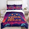 3PCs Trick-or-treat, Halloween Design Cover Set, Breathable Fabric, Machine Washable (1 Duvet Cover + 2 Pillowcases) (Without Quilt) Yy250911128