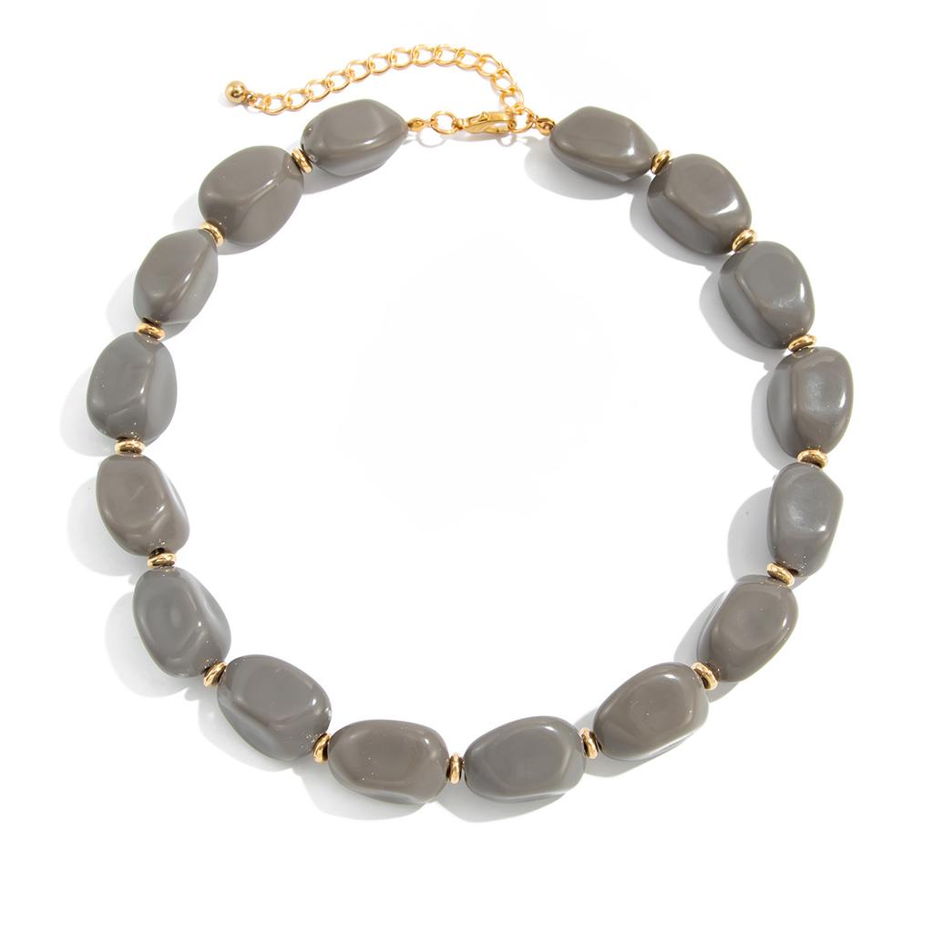 Fashion Irregular Acrylic Beaded Necklace, Design Sense Geometric Bead Clavicle Chain Necklace Women