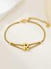 New stainless steel wholesale 26 English letters double-layer ring gold-plated bracelet