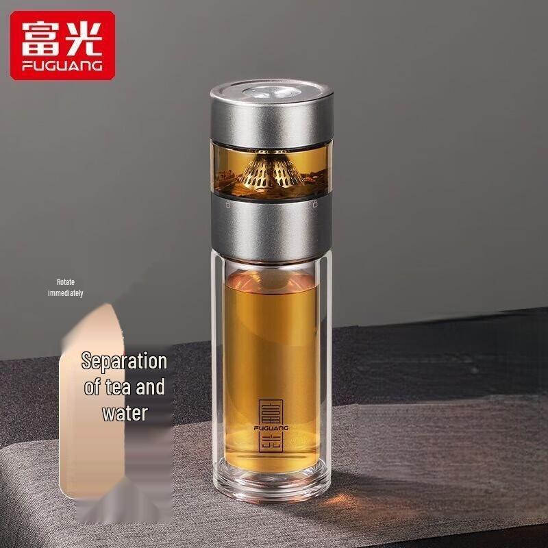 FUGUANG Portable Tea Infuser Glass Bottle with Handle
