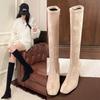 Sexy High Boots Women 2025Winter New Fashion Over The Knee Warm Botas Mujer Suede Back Zipper Pumps Sock Shoes High Heels Boots