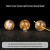 Natural Yellow Topaz & Citrine Crystal Round Bead Bracelet with Azeztulite for DIY Beading Accessories
