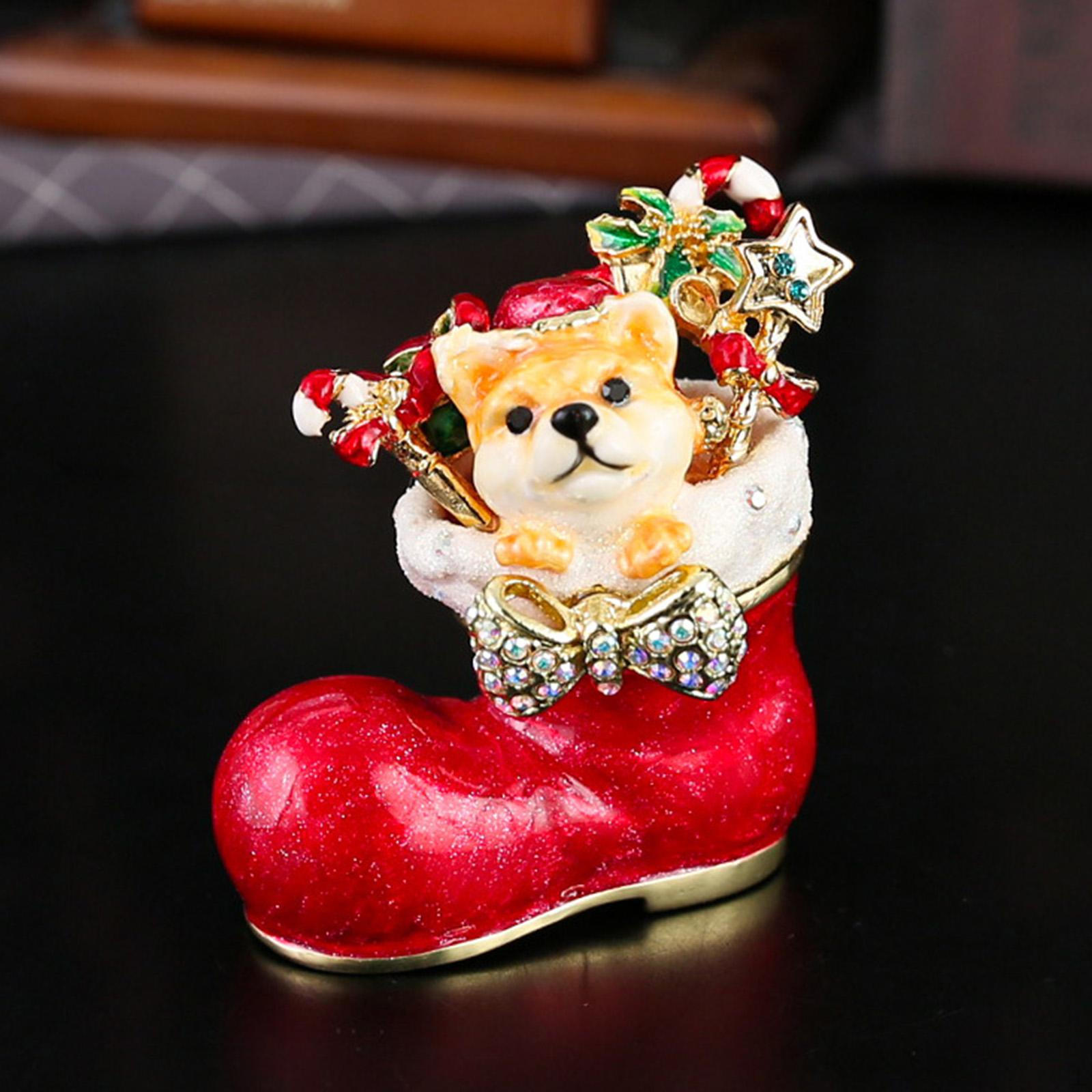 

Шкатулка для мелочей в виде животного, Рождественский контейнер-органайзер для хранения ювелирных изделий, Подставка для колец для Dog