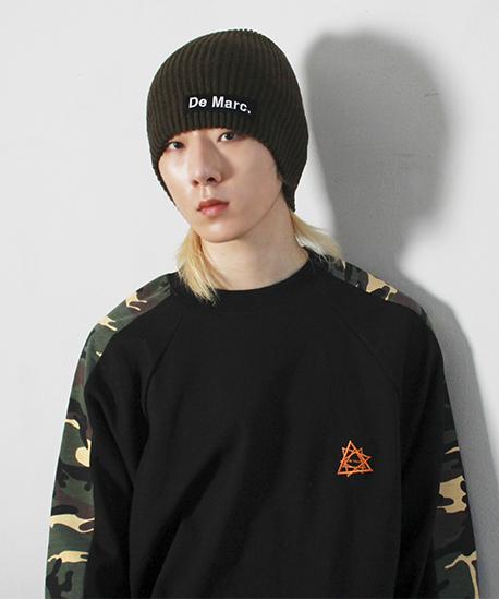 Deumakeu M Military Color Block Raglan Logo Sweatshirt Black