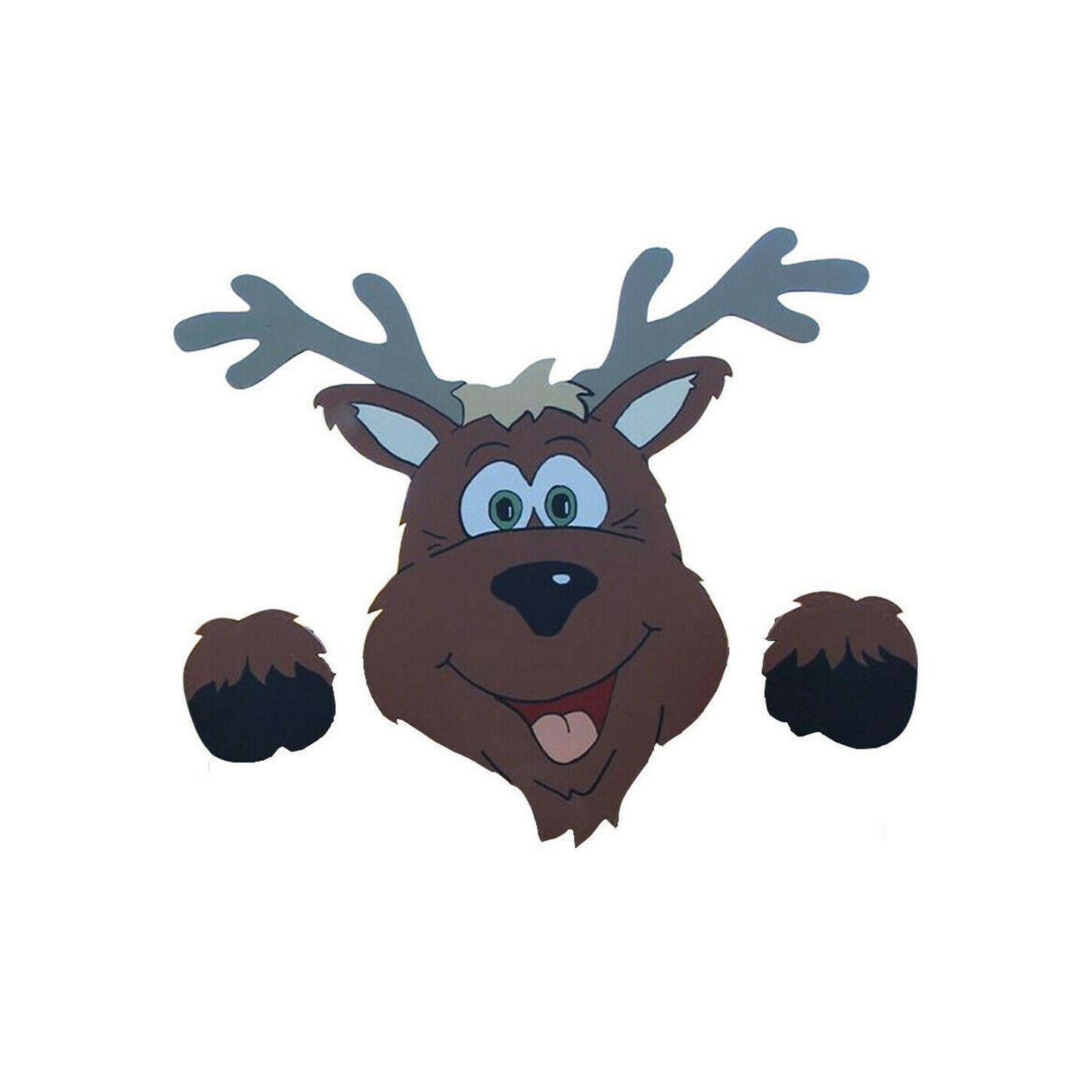 

Cartoon 1 pcs Cute Funny Plastic Fence Peeker Garden Supplies Xmas Signs Christmas Decoration Elk